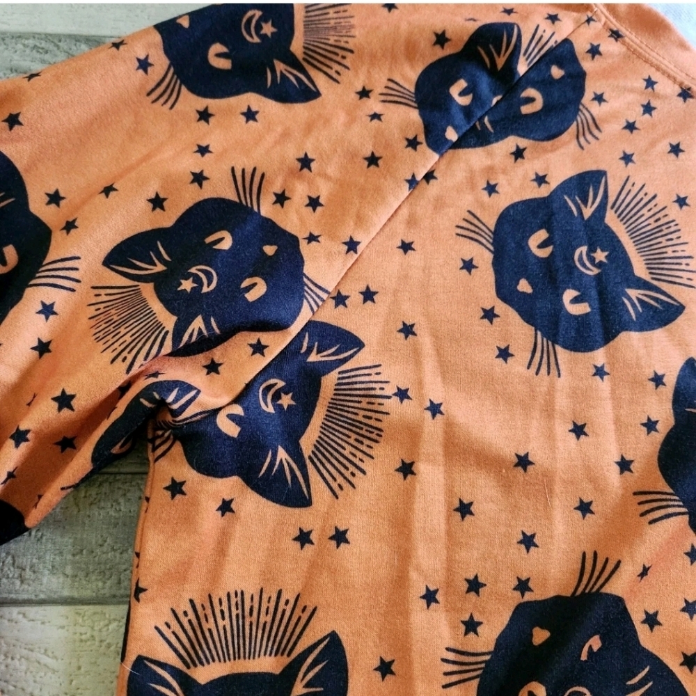 Halloween Pullover Black Cats Magic Black Cats Witchcraft Size Large Soft Cozy - Picture 8 of 16